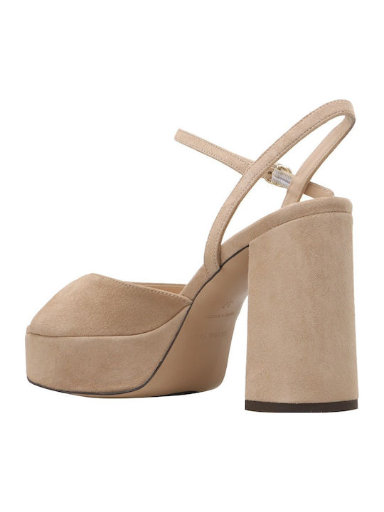 Suede Beige Sandals Chloi