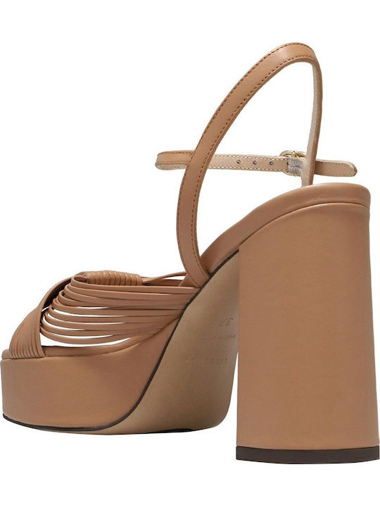 Leather Brown Sandals Gold