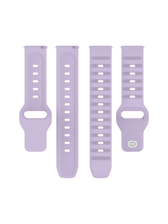 Silicone Strap Purple (Galaxy Watch4/5/6/7/FE/4 Classic/6 Classic/5 ProApple Watch 38/40/41/42mmVivomove HRHuawei Watch GT2 / GT3 (42mm) / GT3 Pro (43mm)Honor GS ProAmazfit GTS 3Realme Watch 2Haylou RS4 LS12)