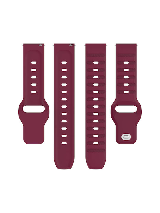 Silicone Strap Red (Galaxy Watch4/5/6/7/FE/4 Classic/6 Classic/5 ProApple Watch 38/40/41/42mmVivomove HRHuawei Watch GT2 / GT3 (42mm) / GT3 Pro (43mm)Honor GS ProAmazfit GTS 3Realme Watch 2Haylou RS4 LS12)