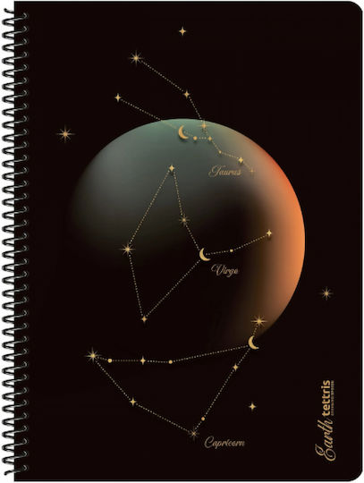 Tettris Spiral Notebook Ruled 150 Sheets 5 Subjects (Miscellaneous Designs) A4-5Th-212