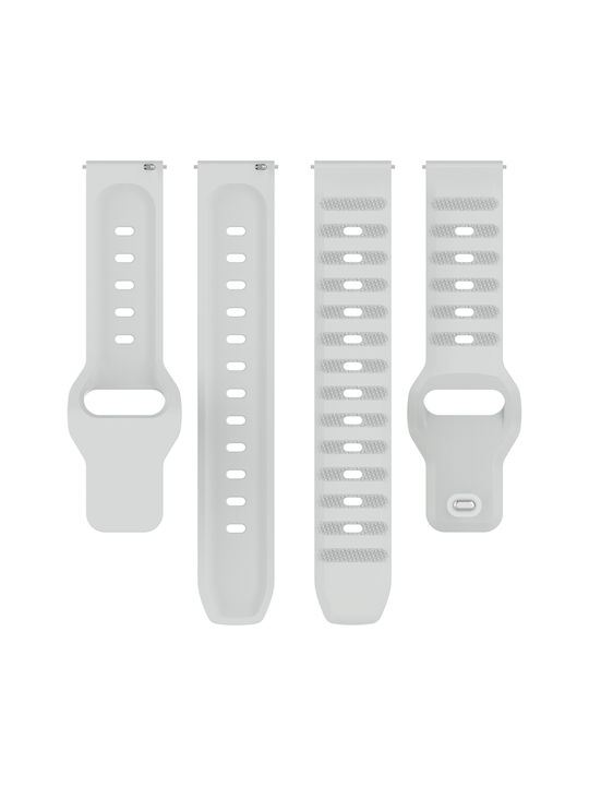 Silicone Strap Grey Galaxy Watch4/5/6/7/FE/4 Classic/6 Classic/5 Pro Apple Watch 38/40/41/42mm Vivomove HR Huawei Watch GT2 / GT3 (42mm) / GT3 Pro (43mm) Honor GS Pro Amazfit GTS 3 Realme Watch 2 Haylou RS4 LS12