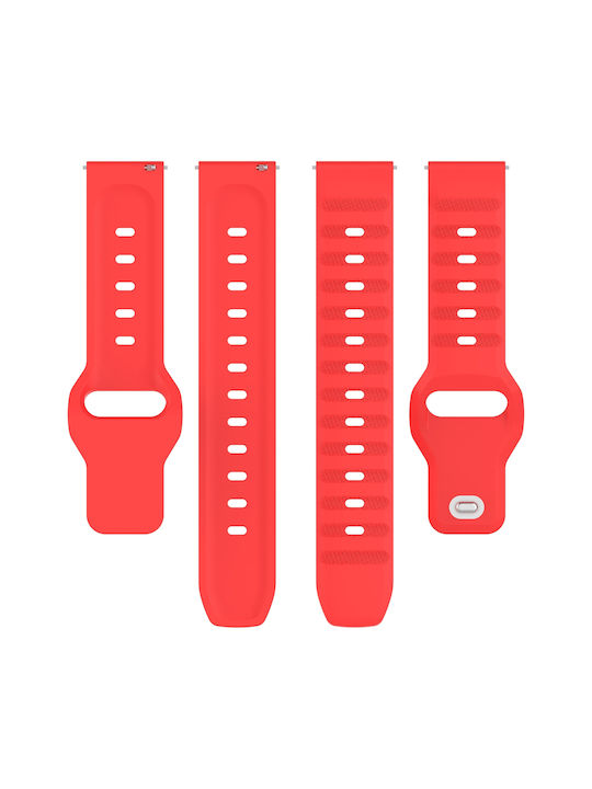 Silicone Strap Red (Galaxy Watch4/5/6/7/FE/4 Classic/6 Classic/5 ProApple Watch 38/40/41/42mmVivomove HRHuawei Watch GT2 / GT3 (42mm) / GT3 Pro (43mm)Honor GS ProAmazfit GTS 3Realme Watch 2Haylou RS4 LS12)