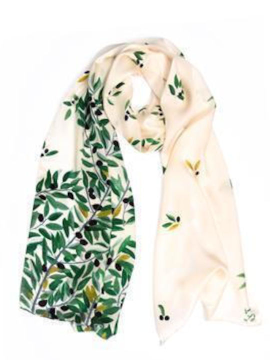 Enareti Damen Seiden Schal Khaki