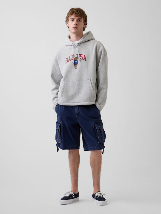 Φούτερ με Κουκούλα Light Heather Grey