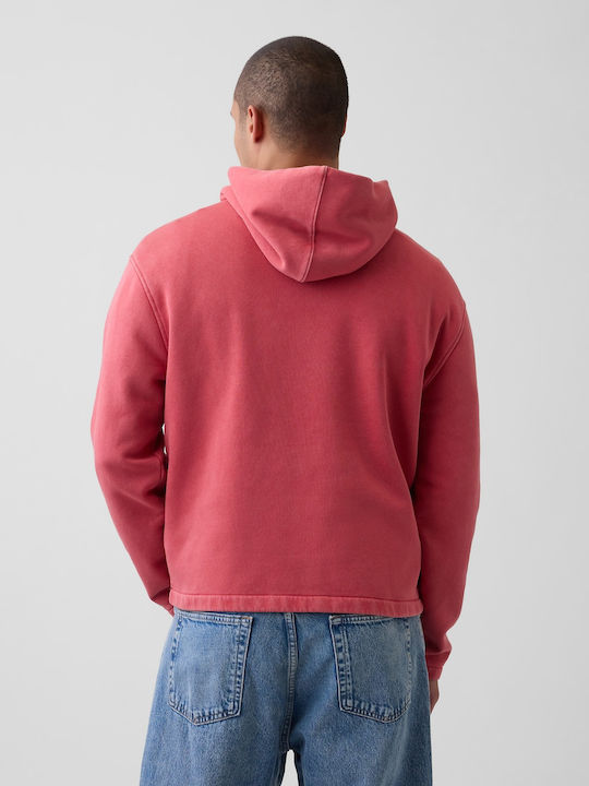 Long Women's Hooded Sweatshirt Faded Red