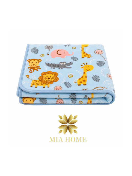 Mia Home Samt Babydecke Für Kinderbett Hellblau 110x140cm