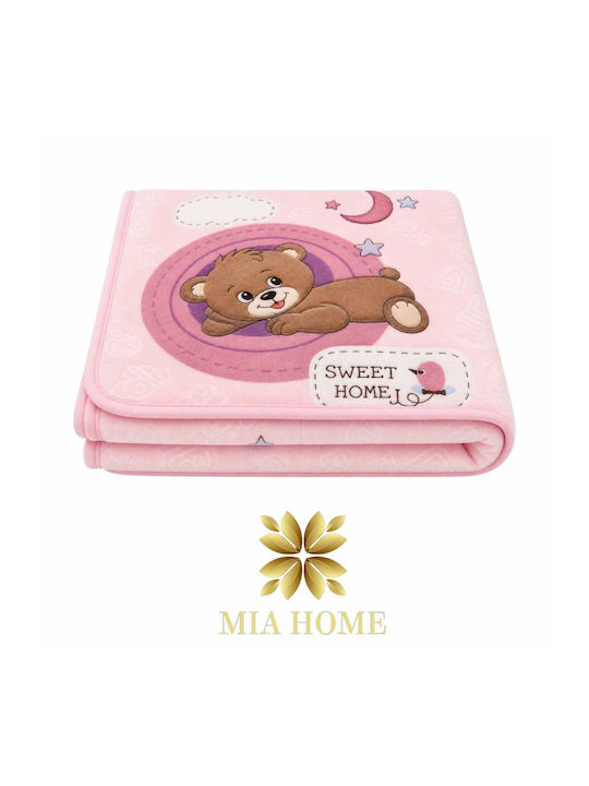 Mia Home Babydecke Kinderbett Samt Rosa 110x140cm