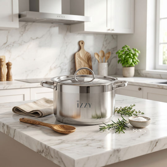 Izzy Cosmopolitan Deep Stainless Steel Pot 5lt / 24cm Izzy Cosmopolitan Deep Stainless Steel Pot 5lt / 24cm