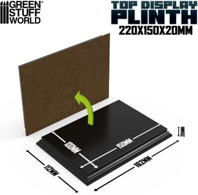 Green Stuff World Rectangular Top Display Plinth 15 X10 Cm Black