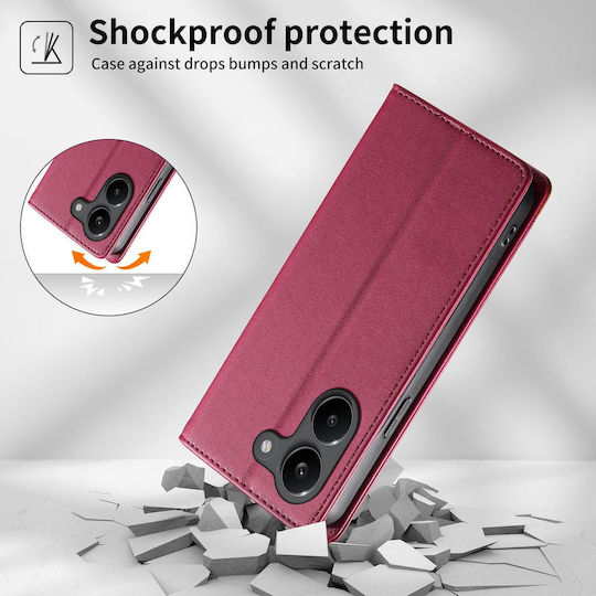 Dierfeng Wallet Leather Silicone Red (Poco X8 Pro)