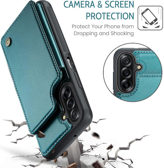 Caseme Rfid Back Cover din Piele Artificială Verde (Galaxy A17Nokia C22)