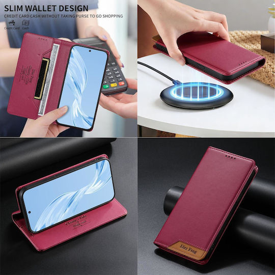 Dierfeng Wallet Leather Silicone Red (Poco X8 Pro)