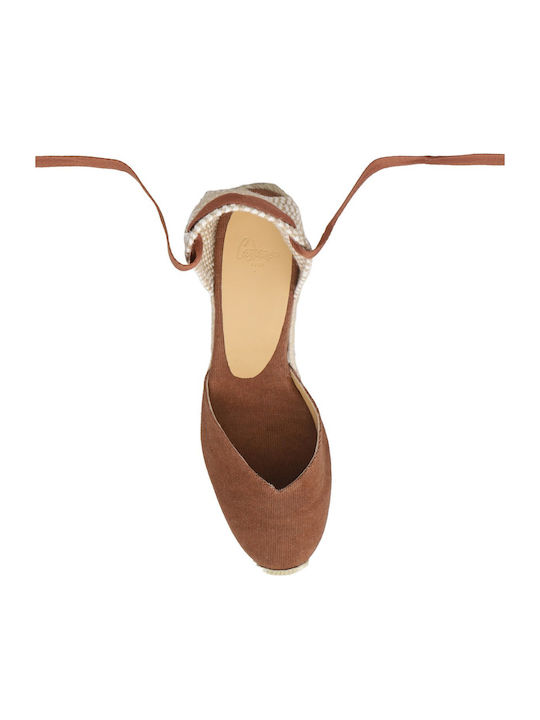 Chiara 8 002 Platforme de damă de vară în stil espadrile maro