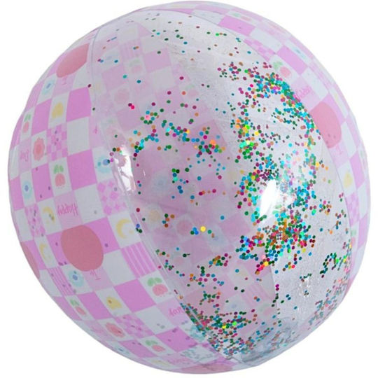 Inflatable Beach Ball 50cm Pink Glitter 53197 Pink