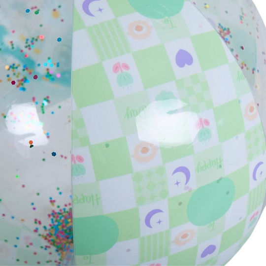Inflatable Beach Ball 50cm Glitter Green 53197 Green