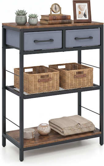 Κονσόλα Μεταλλική Rustic Brown Μ81xΠ30xΥ60εκ.