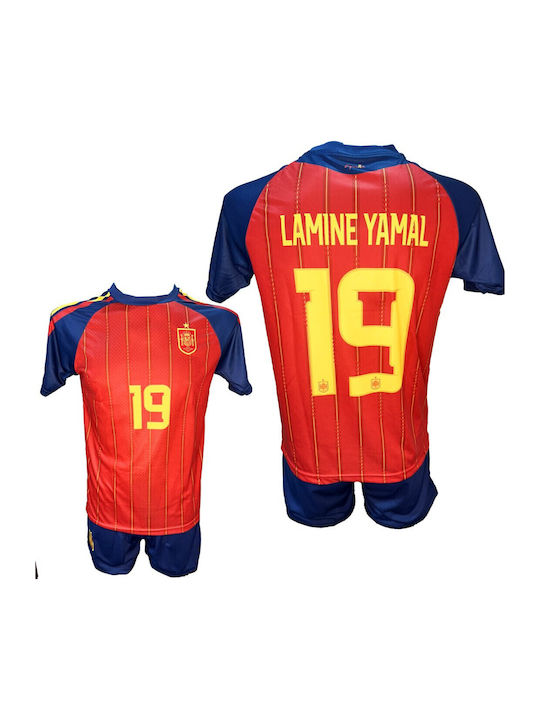 Kids Football Kit Lamine Yamal Red Blue Spain National Team 300626-03