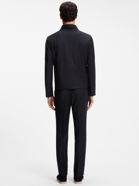 Winter Men’s Suit Jacket with Slim Fit Dark Blue