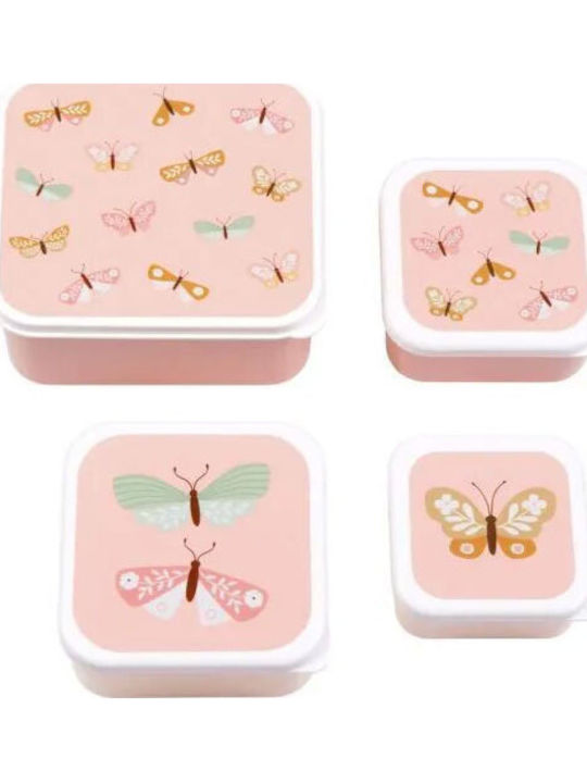 A Little Lovely Company Butterflies Σχολικό Σετ Ροζ 23.5 x 10 x 30εκ