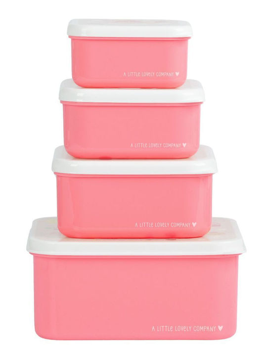 A Little Lovely Company Ice Creams Σχολικό Σετ Ροζ 23.5 x 10 x 30εκ + Σετ Φαγητοδοχείων