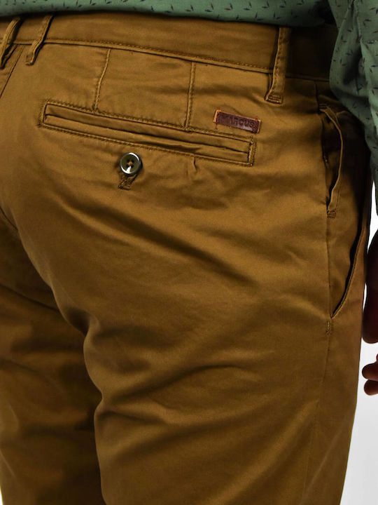 Marcus Chino Elastic Trousers in Skinny Fit Coffee Brown