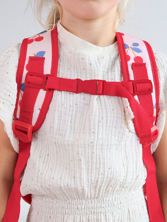A Little Lovely Company Cherries School Set Pink 19 x 19 x 32 cm + Water Bottle