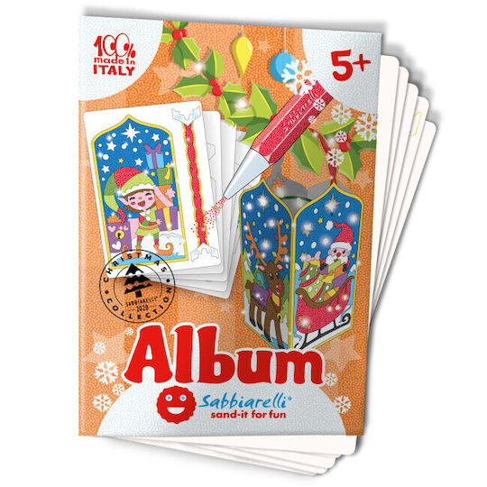 Sabbiarelli 3d Weihnachtsaufkleber Weihnachtsmann Malerei Marmorstaub 5+