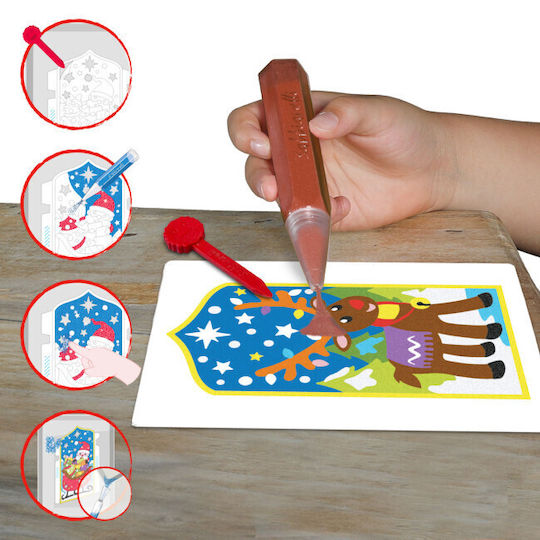 Sabbiarelli 3d Weihnachtsaufkleber Weihnachtsmann Malerei Marmorstaub 5+
