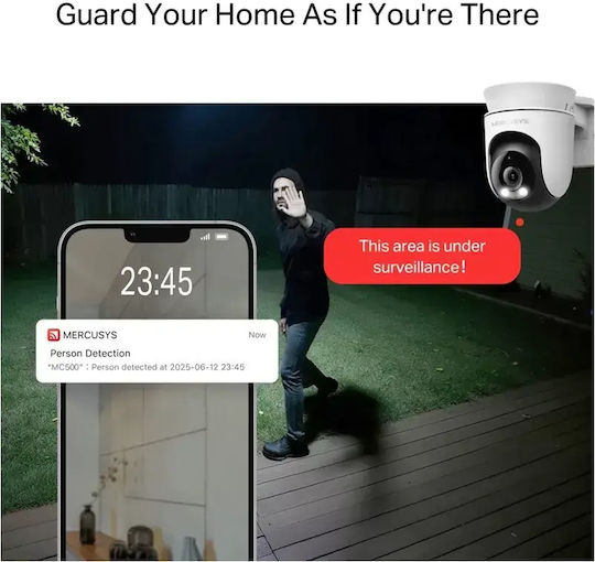 Mercusys IP Surveillance Camera Wi-Fi Full HD 1080p Waterproof with Speaker