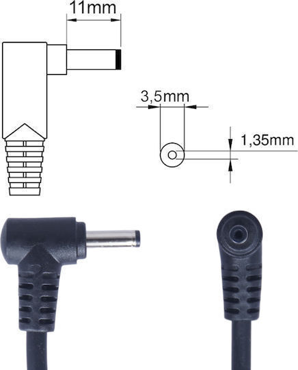 Car Cigarette Lighter Power Plug 3.5 X 1.35mm On Off Button 12v Dc