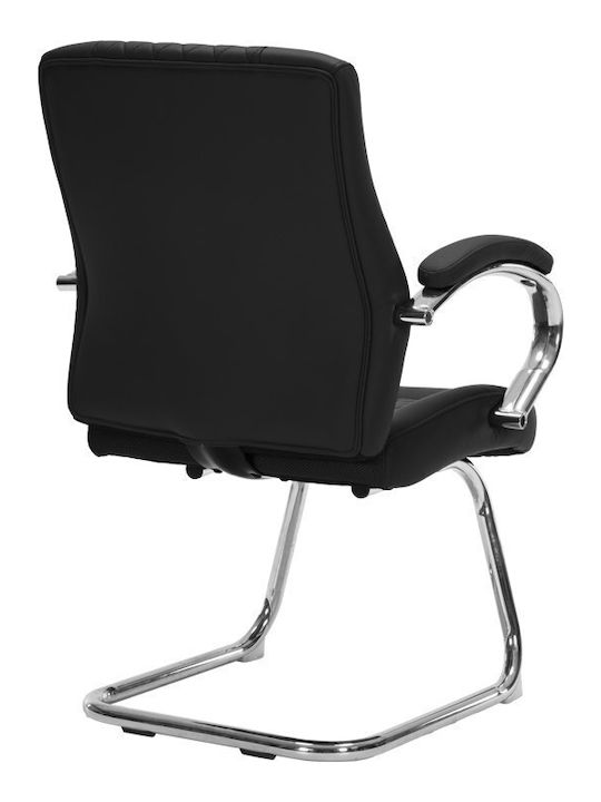 Besucherstuhl Thiodore mit Armlehnen in Schwarz Farbe 67x49.5x100cm