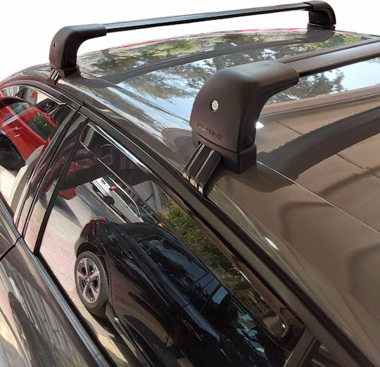 Nordrive Aluminum Car Roof Bars Silenzio for Peugeot 308 Citroen CX 2021+ Set with Roof Rack Legs and Lock Black