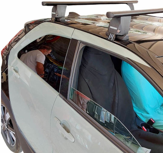 Menabo Aluminum Car Roof Bars Roof Rack for Toyota Aygo 2022+ Set with Roof Rack Legs and Lock Black