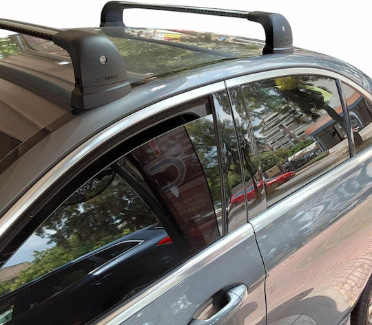 Nordrive Aluminum Car Roof Bars Silenzio for Citroen CX 4D 2016>2020 Set with Roof Rack Legs and Lock Silver