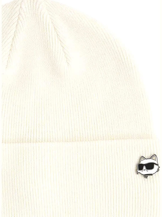 Beanie Women's Knitted Beanie in Ecru Colour