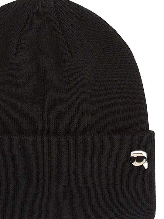 Beanie Γυναικείος Σκούφος Πλεκτός σε Μαύρο χρώμα