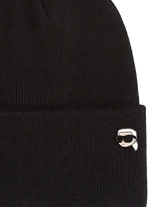 Beanie Γυναικείος Σκούφος Πλεκτός σε Μαύρο χρώμα