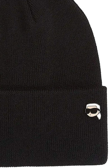 Beanie Căciulă Pentru Femei Tricotată în Culoare Neagră