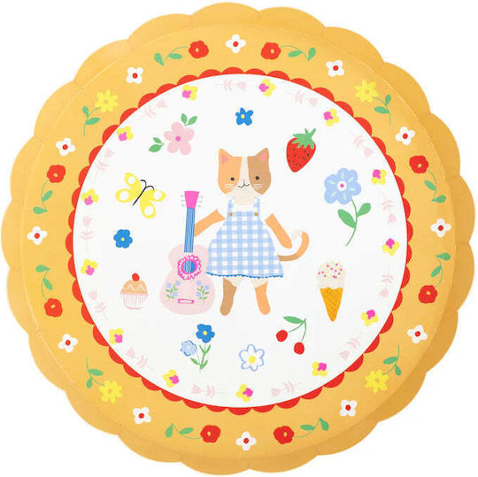 Children's Dessert Plate Party Kitten Club 8 Pieces
