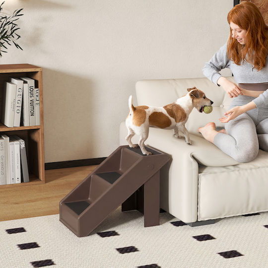 Pawhut Dog Car Steps for Dog Brown