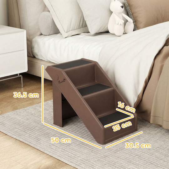 Pawhut Dog Car Steps for Dog Brown