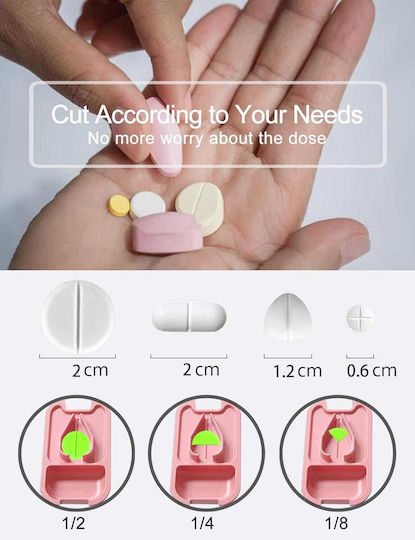 Pill Organizer with Cutter & Built-In Storage Black