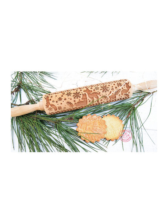 Scrap Cooking Christmas Rolling Pin Wooden Nutcrackers 39x4.5x4.5cm 18pcs