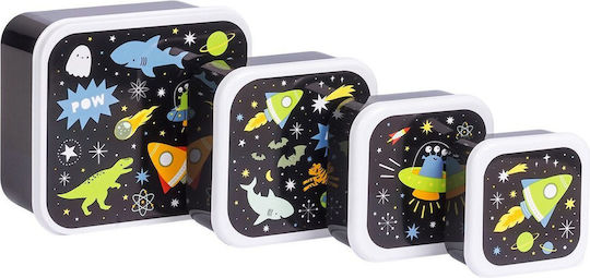 A Little Lovely Company Galaxy Kids Plastic Black Water Bottle