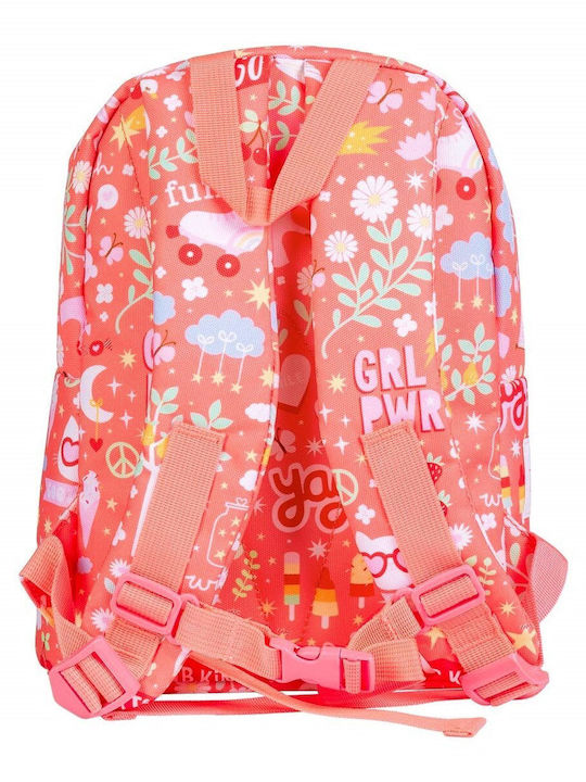 A Little Lovely Company Fun Kindergarten Backpack Pink 23.5 x 10 x 30cm Water Bottle Holder + Water Bottle