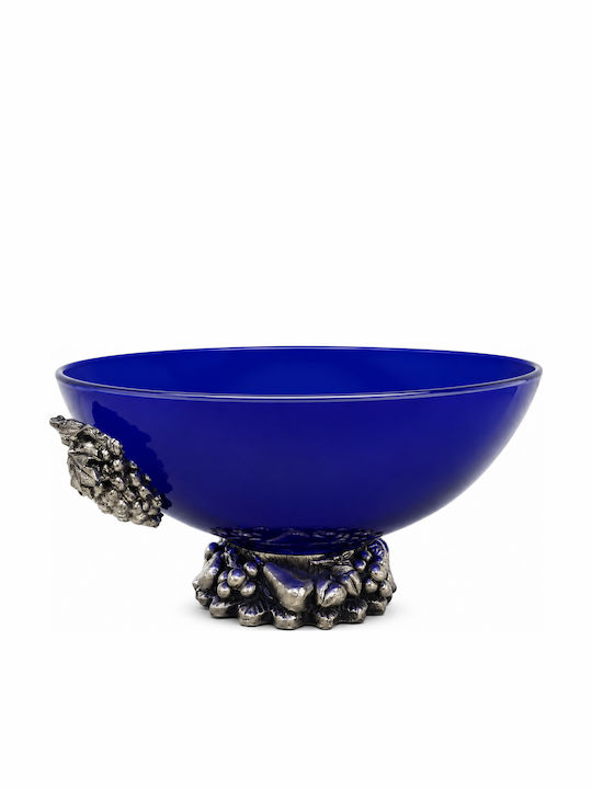 ForHome Dekorative Schale Glas Blau 22,5x22,5x12cm