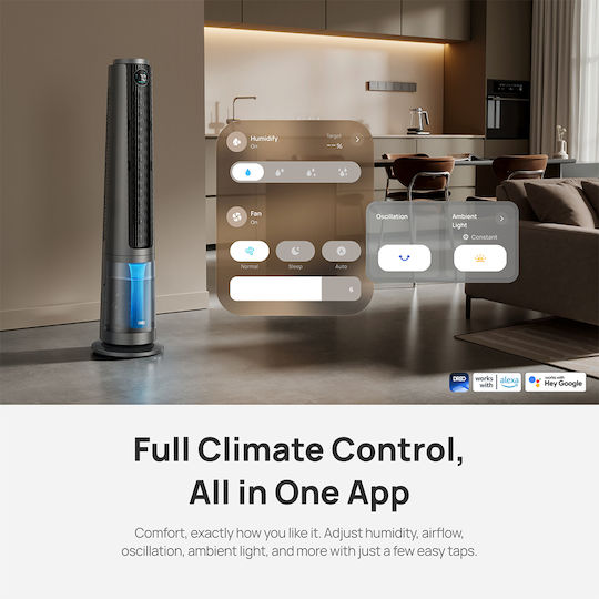 Dreo Tower Fan with Remote Control Silver