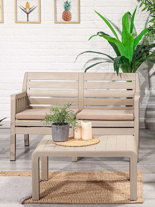 Three-Seater Outdoor Rattan Sofa With Cushions 60x73x65cm