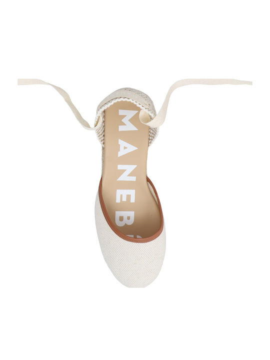 Sommer Damenplattformen im Stil Espadrilles Beige